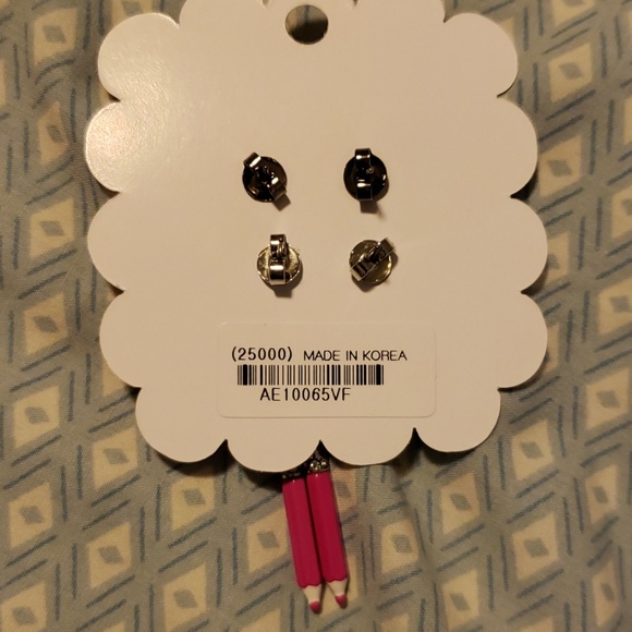 Pink pencil earrings - Picture 2 of 4